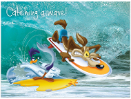 Road Runner and Wile. E. Coyote surfing in WA product photo