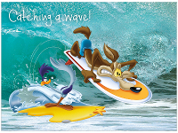 Road Runner and Wile. E. Coyote surfing in WA product photo