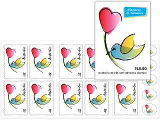 Booklet of 10 $1 Love bird stamps product photo Internal 1 DETAILS