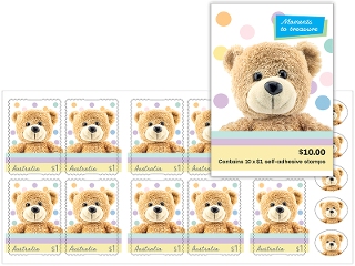 Booklet of 10 $1 Teddy stamps product photo Internal 1 DETAILS