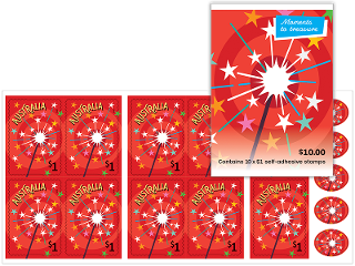 Booklet of 10 $1 Sparkler stamps product photo Internal 1 DETAILS