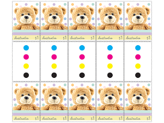 Gutter strip 10 x $1 Teddy stamps product photo Internal 1 DETAILS
