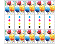 Gutter strip 10 x $1 Balloons stamps product photo