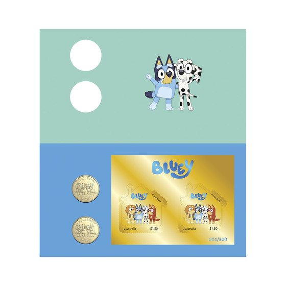 Bluey 2024 Limited Edition 2-Coin and Minisheet Collection — Bluey and Friends product photo Internal 2 DETAILS
