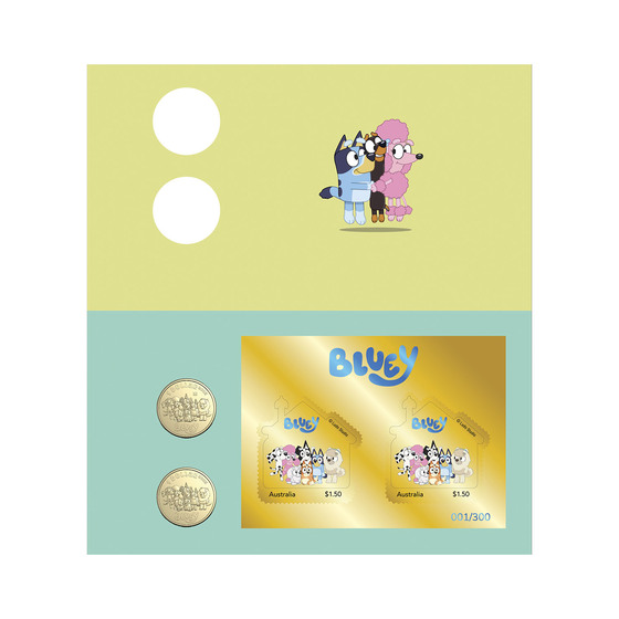 Bluey 2024 Limited Edition 2-Coin and Minisheet Collection — Bluey, Bingo and Friends product photo Internal 2 DETAILS