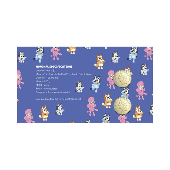 Bluey 2024 Limited Edition 2-Coin and Minisheet Collection — Bluey, Bingo and Friends product photo Internal 4 DETAILS